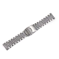 316l stainless steel bead of rice 20mm 22mm watch band strap flat end fit for dive watch