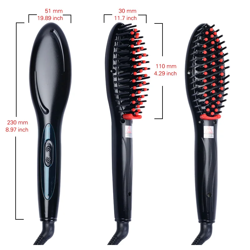 

Free Shippping Ceramic Electric Hair Straightening Brush Hair Straightener Comb Girls Ladies Wet & Dry Hair Care Styling Tools