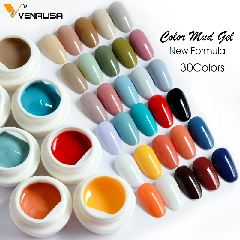 

VENALISA 2021 New 30 Colors Mud Gel Pure Color Paint Gel DIY Nail Art Design Quality Nail Gel Polish Manicure Varnishes UV Gel