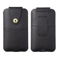 universal genuine leather belt pouch case for huawei smartphone holster case for xiaomi redmi note 9 x3 oppo phone bag cover