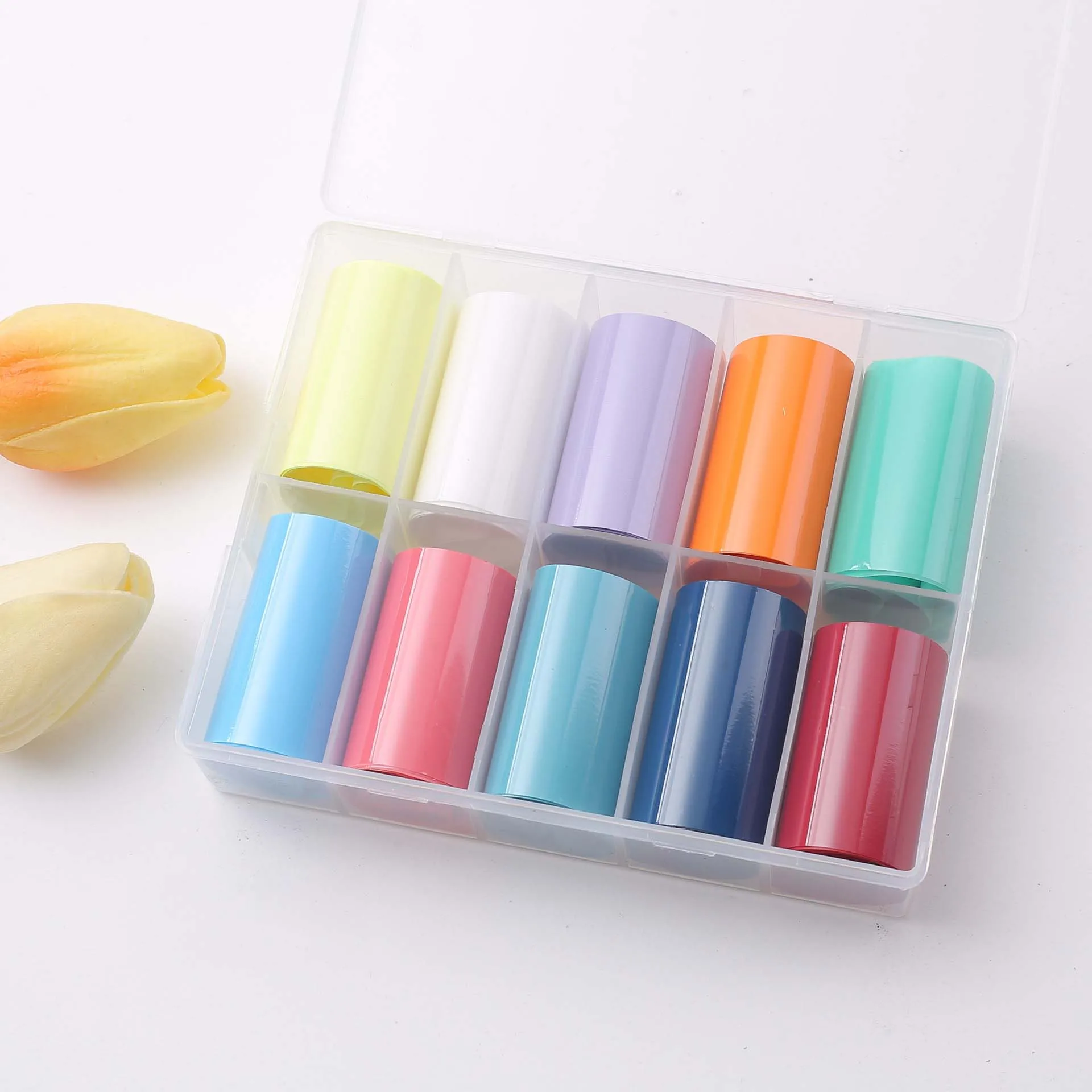 

10 Rolls Nail Art Decoration Neon Candy DIY Manicure Colorful Nail Transfer Foil Stickers Wraps Pink Starry Paper Fluoresc