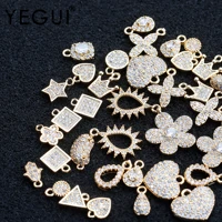 yegui m907jewelry accessories18k gold platedzirconcopper metalhand madecharmsearring pendantsjewelry making20pcslot