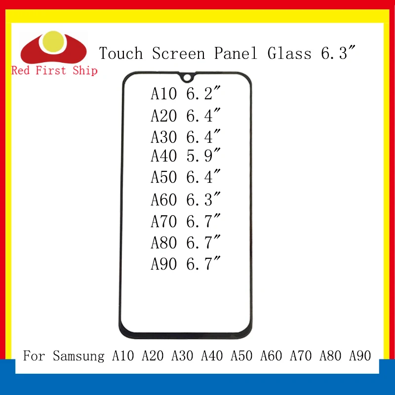 Для Samsung Galaxy A10 A20 A30 A40 A50 Сенсорная панель передняя внешняя стеклянная линза A60 A70 A80