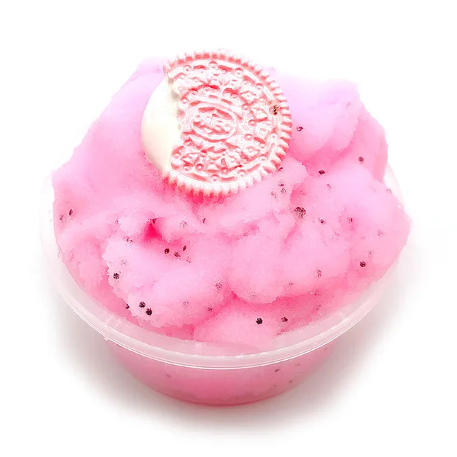 Pink Cookie Горячая Распродажа разноцветные шармы хлопок Волшебная слизь пушистый полимерный Шелковый Пластилин Аксессуары Анти Стресс грязи детские игрушки - Цвет: Pink Cookie