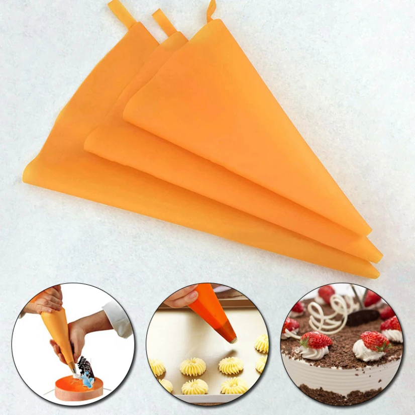 

DIY Silicone Pastry Bag Reusable Piping Cake Decorating Tools Cupcake Baking Tools For Cakes Sleeve Pastry Confectionery Plunger