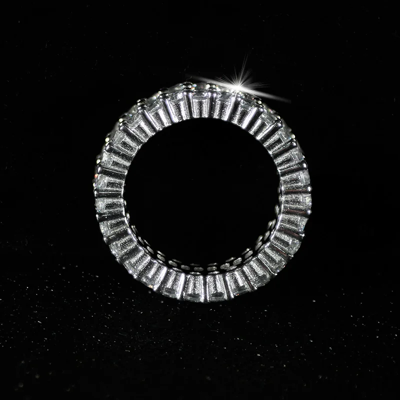 Роскошные 925 серебро в стиле &quotбагет&quot циркония обручальное кольцо для женщин