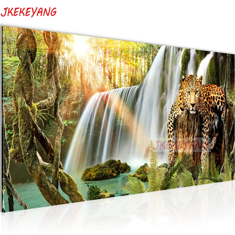 

Большой 5D Diy алмазные картины пейзаж водопада jaguar Алмазная вышивка-мозаика стразами вышивка крестиком Y3568