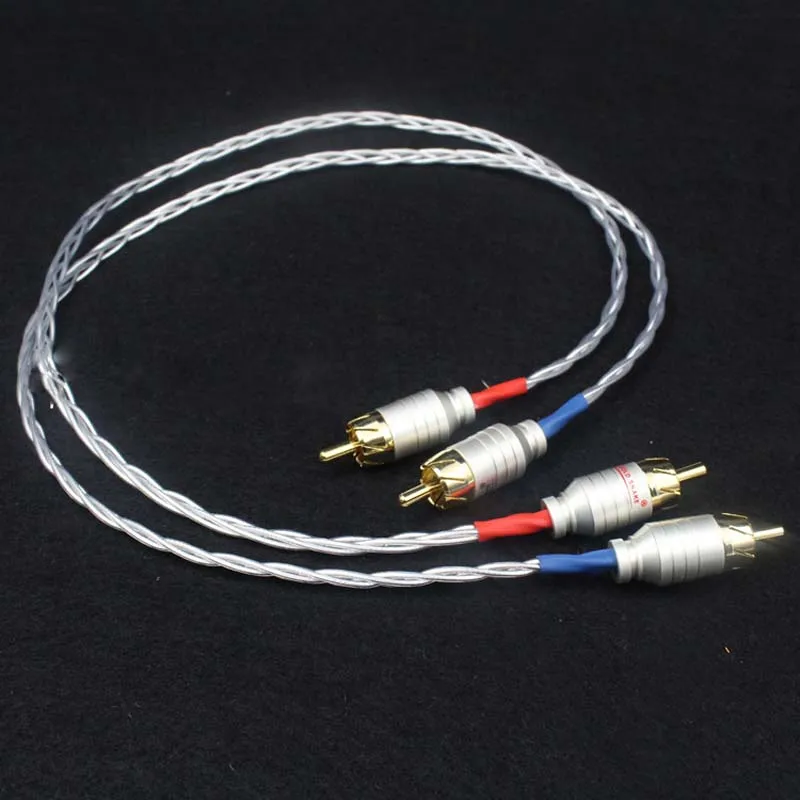 Hi Fi 5N OCC однокристальный Серебристый Аудио Кабель HiFi RCA соединительный кабель с