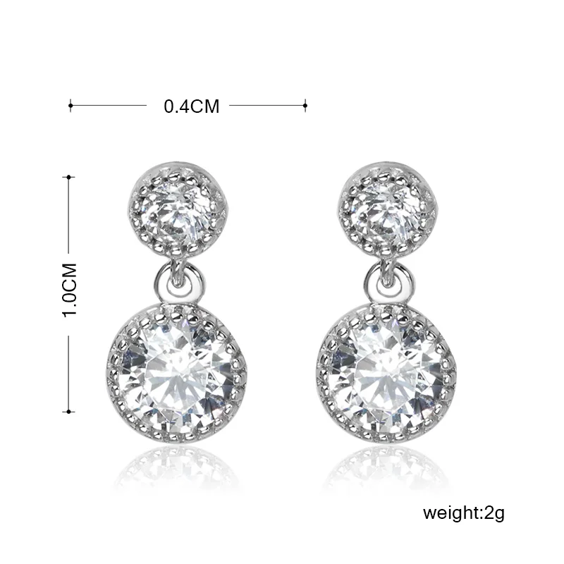 Funmor сверкающие маленькие циркониевые серьги для ушей 925 пробы серебряные женщин