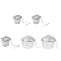 5 size steel tea strainer infuser tea locking spice ball tools tea herbal mesh ball cooking m8c2