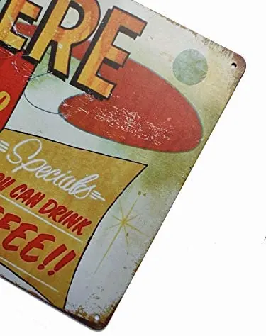 

Eat Here Best Sandwiches Specials All You Can Drink Coffee Vintage Tin Sign Wall Decor 20 X 30cm