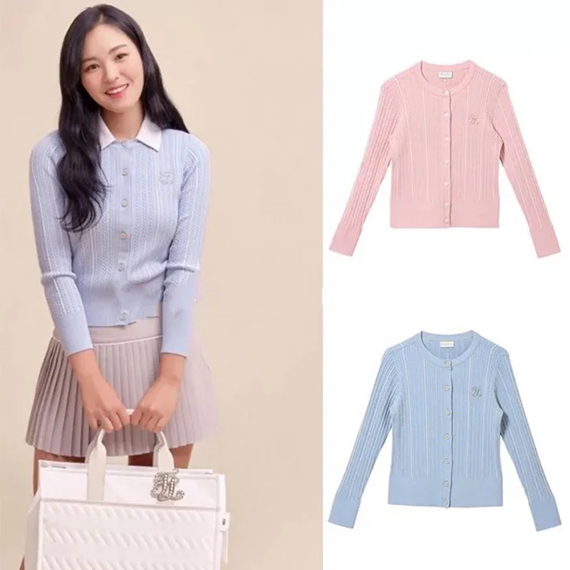 

Женский вязаный кардиган FL Golf, новый жакет с длинным рукавом, высококачественный Мягкий тканевый женский свитер на осень