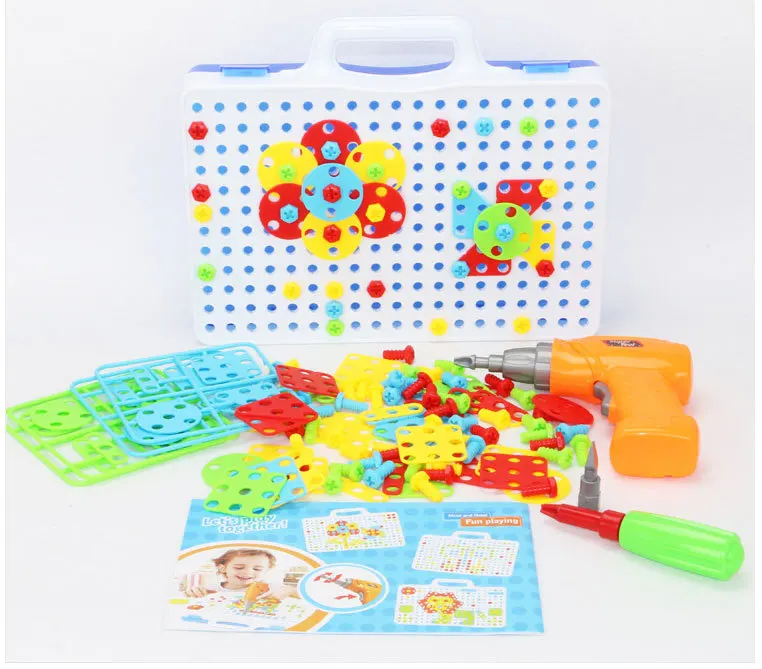 2020 новая детская головоломка электрическая дрель Сборка строительный блок