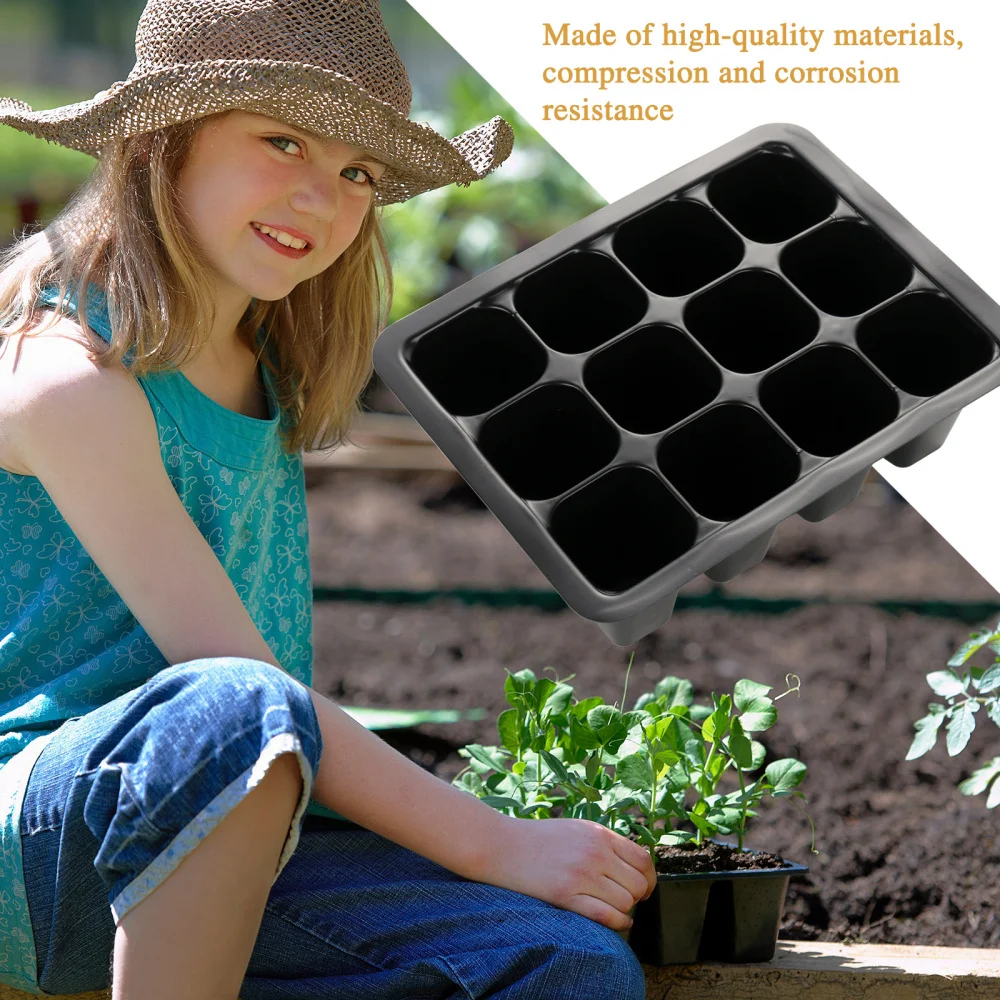 

Seedling Trays 12Holes Nursery Box Kit Durable Humidity Plastic Adjustable Green Dome And Base Plant Growth Plate