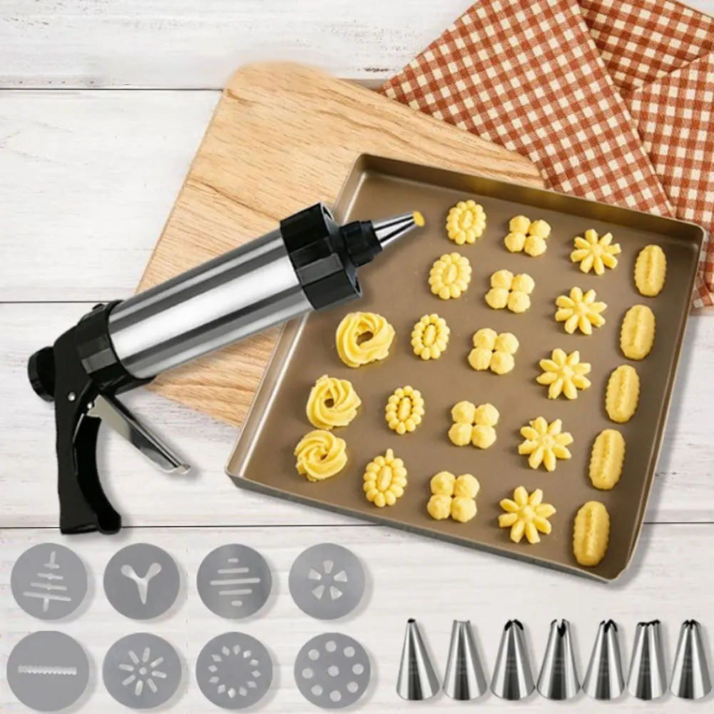 

Stainless Steel Cookie Press Gun Kit Cookies Press Maker Kit Cutter Baking Tools Cookie Press Making Gun Biscuits Cake Mold