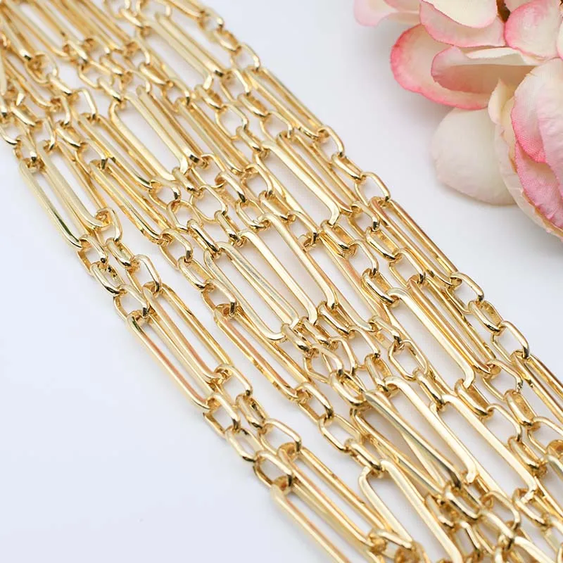 2 Meter New style 18K Golden plated Paved Oval Chain Jewelry Connector DIY Fine Jewellery Making