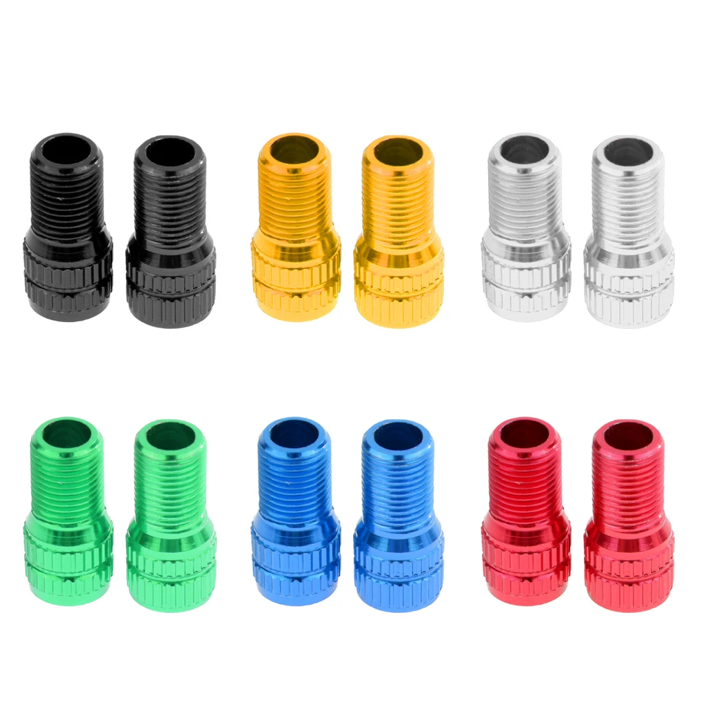 1 Pair Converter Presta to Schrader Bicycle Bike Valve Adaptor Tube Pump Tools Silver Green Blue Red Gold Black | Спорт и