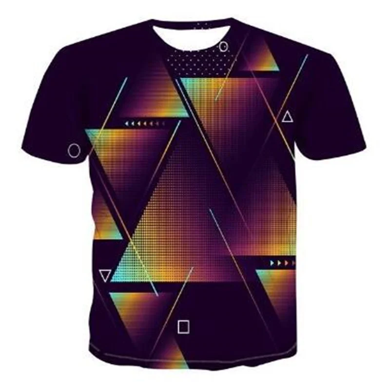 

UG 2021 men's T-shirt summer new style 3D printing T-shirt men's top geometric element shirt fashion short-sleeved clothes