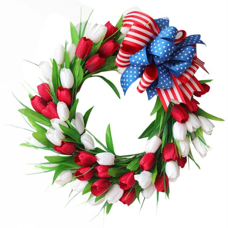 

Artificial Wreath 20Inch Flower Garland Door Front Window Wall Party Wedding Valentines Day Spring Home Decor