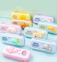 large capacity pencil case kawaii animals three layer pen brushes pouch pencil bag portable box gifts supplies school stationery