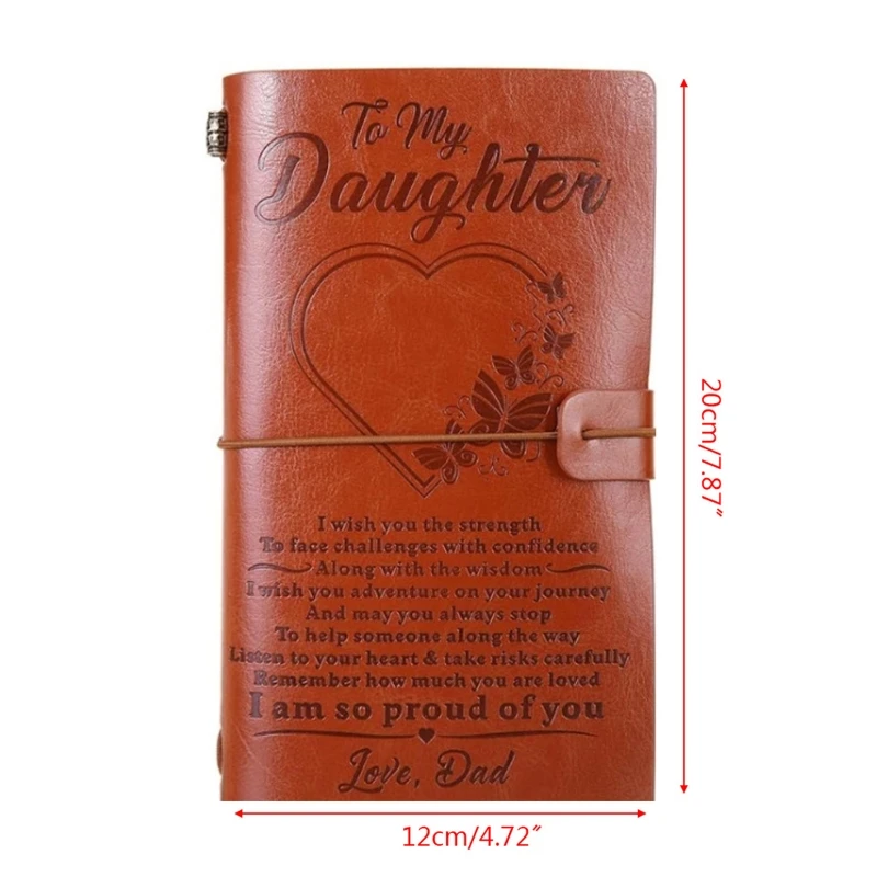 

Vintage Engraved Faux Leather Journal Notebook Diary to My Dad Mom Travel Notepad Gift 20x12cm