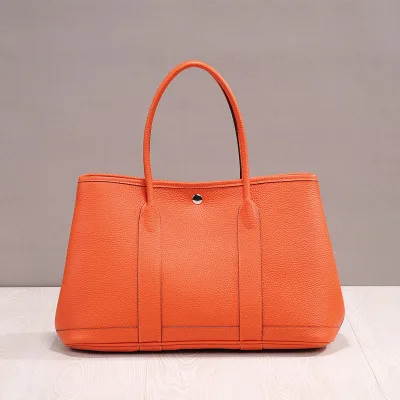 36CM Orange Lychee partten, Высококачественная сумка из натуральной кожи, модная большая сумка через плечо и через плечо, вечерние сумки для сада, сумки для покупок - Цвет: 36CM Orange