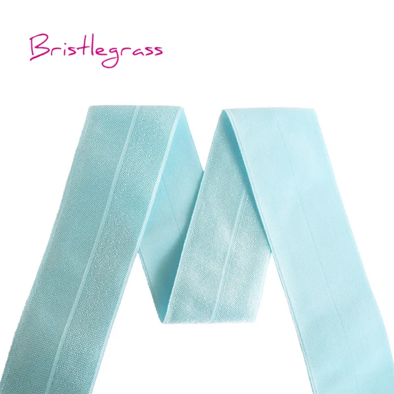 BRISTLEGRASS 5 ярдов 1-1/" 40 мм Блестящий враг складной эластичный спандекс атласная лента для волос галстук платье с повязкой кружевной отделкой DIY шитье ремесло