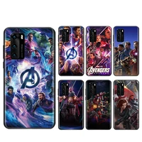 marvel avengers heroes for huawei mate 10 20 x 5g 30 40 rs lite p smart pro plus 2018 2019 2020 2021 z s black phone case