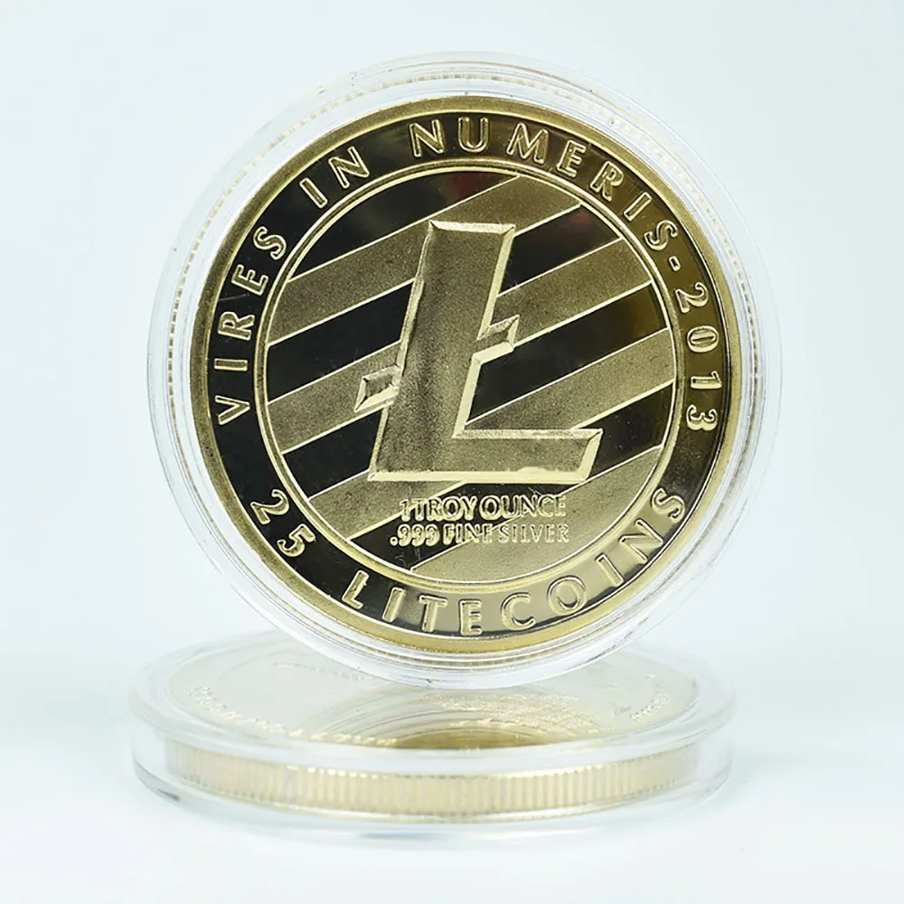 Золотистая/Серебристая монета-литкоин монета для криптовалюты металлическая