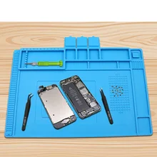 Multi-functional Mobile Phone Computer Maintenance Workbench Silicone Mat High-temperature Resistant Insulated Pad Solder Stage