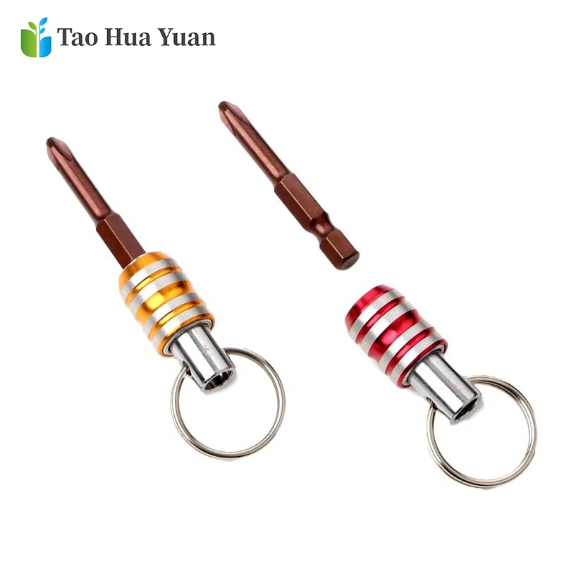 

1/4" Hex Shank Screwdriver Bits Holder Extension Bar Drill Screw Adapter Quick Release Easy Change Keychain Drill Batch Head AA