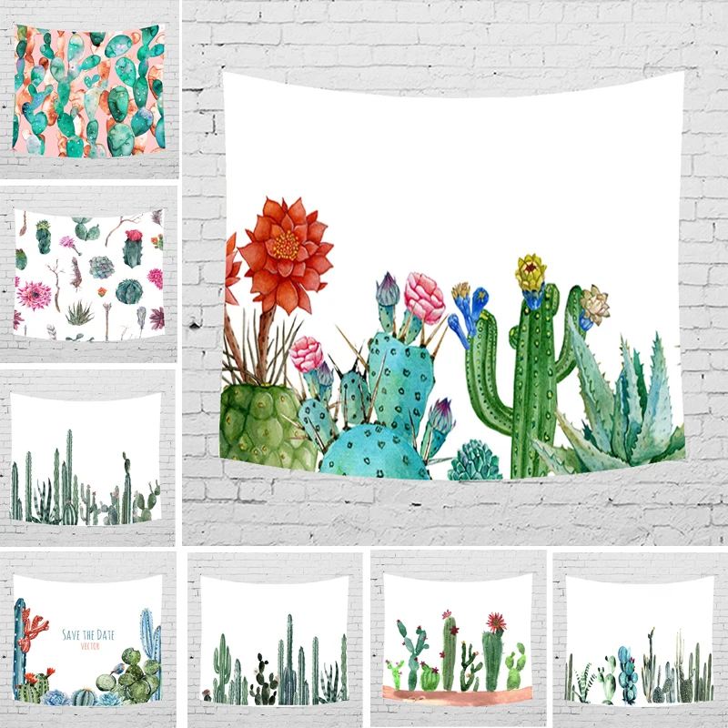 Подвесное настенное одеяло в виде флага кактуса для отдыха спальне