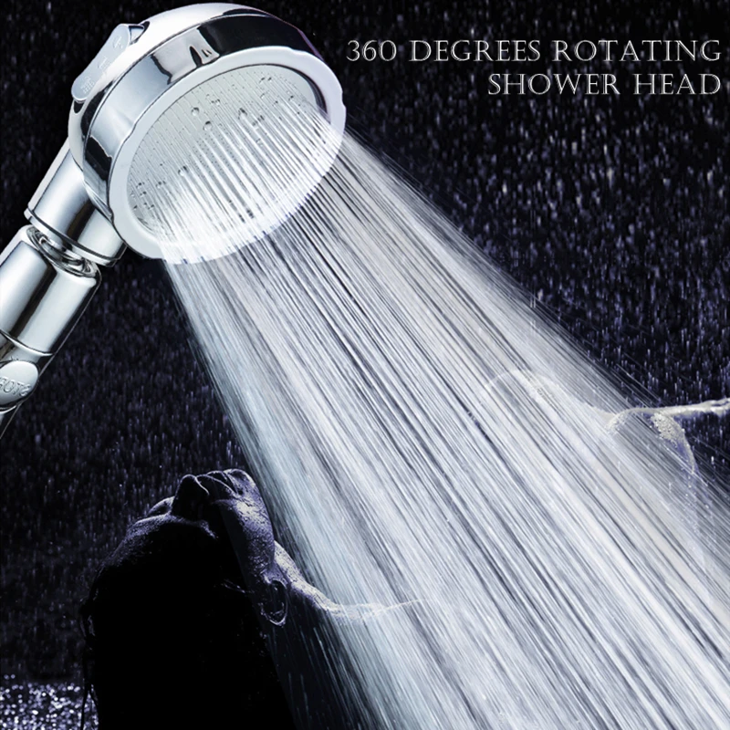 

360 Degrees Rotating Shower Head Adjustable Water Saving Shower Head 3 Mode Shower Water Pressure Shower Head With Stop Button