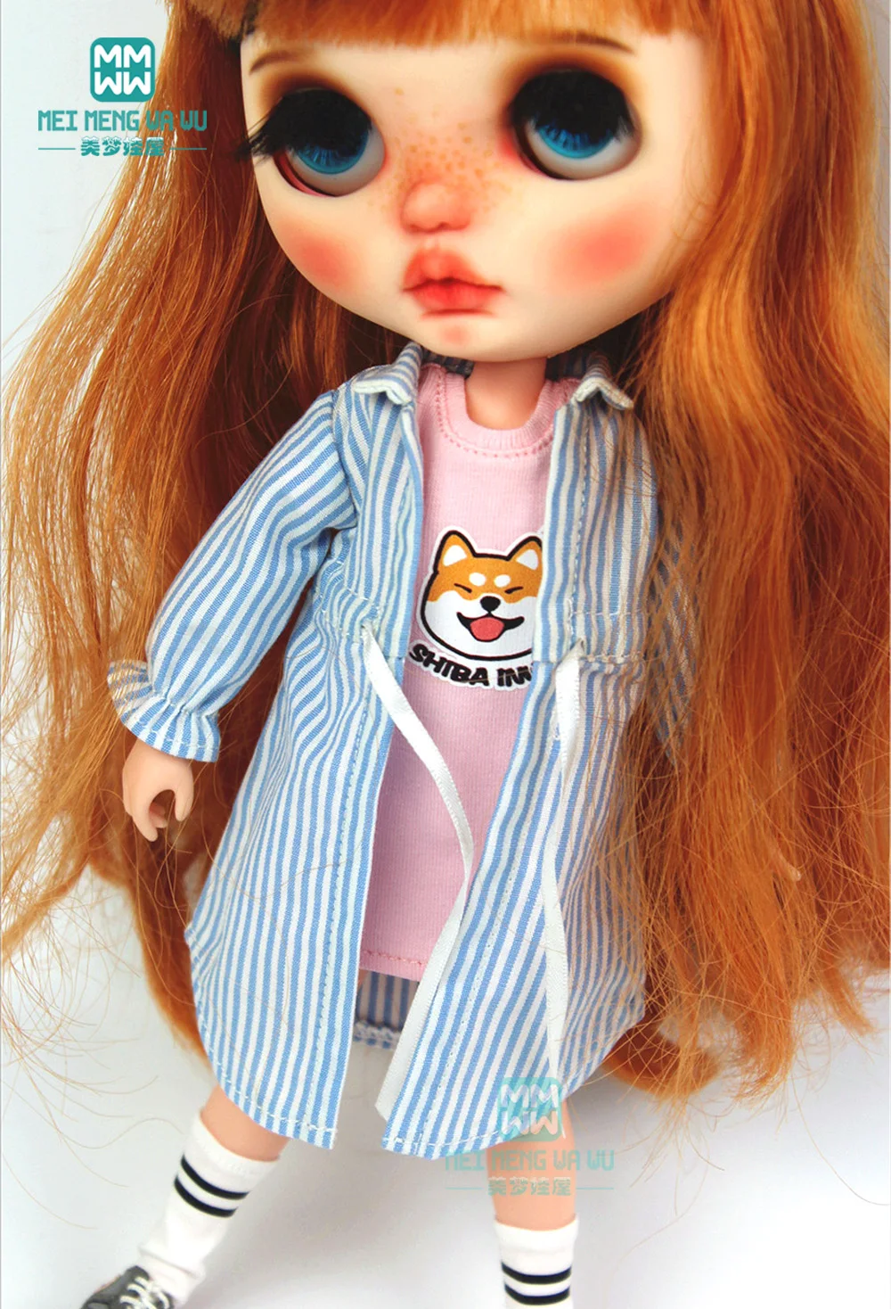 Одежда для кукол Blyth azone OB24 OB27 1/6 аксессуары модная клетчатая рубашка синего