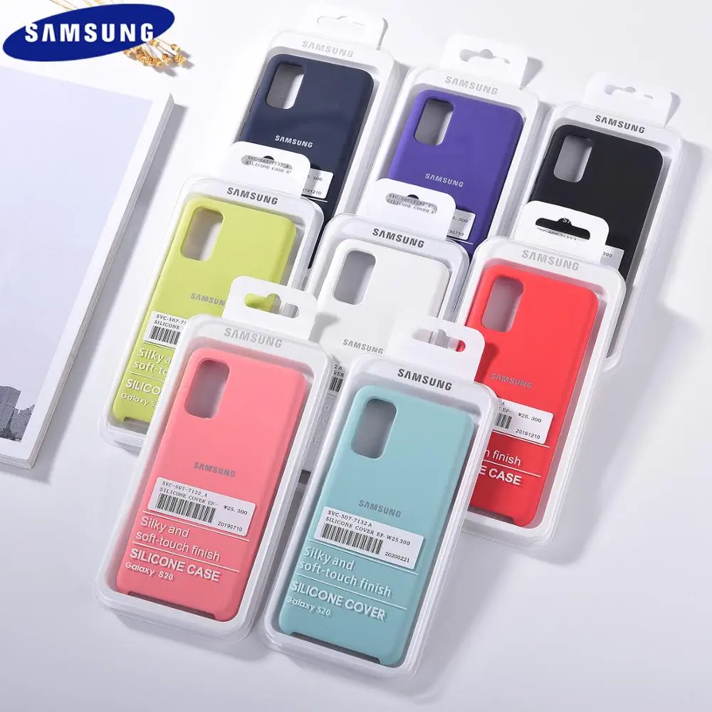 Samsung Galaxy S20 S10 S9 S8 Plus Оригинальный жидкий силиконовый чехол шелковистый мягкий