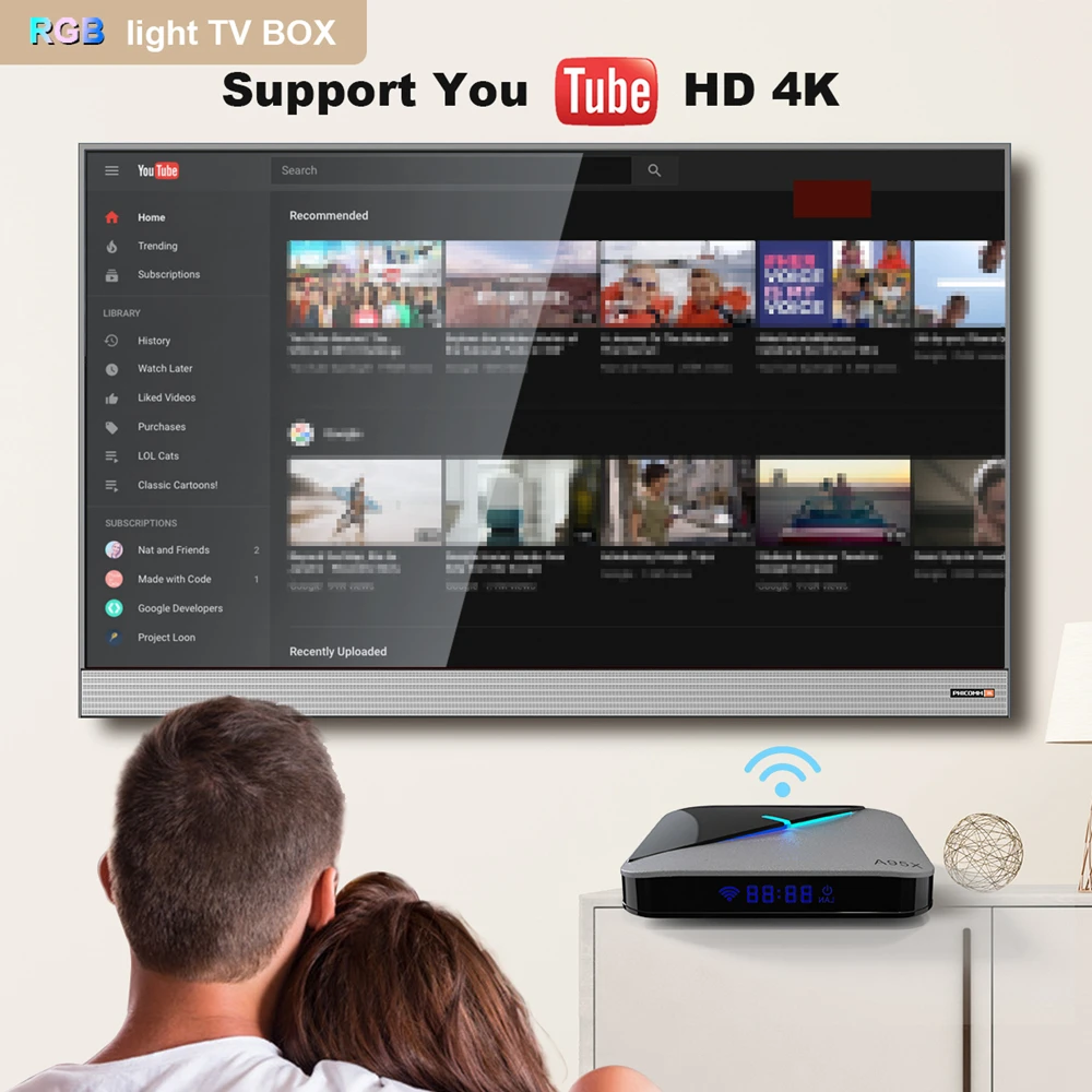A95X F3 Air Android 9,0 Smart tv Box Amlogic S905X3 2,4G& 5G Dual Wifi HDR BT 8K RGB светильник приставка Netflix домашний медиаплеер