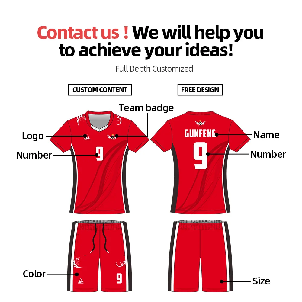 Уникальный дизайн женская трикотажная форма для волейбола 100% полиэстер дышащая