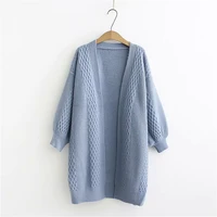 2020 v neck lantern sleeve open stitch loose sweater jacket cheap clothes female knit coat spring sweater cardigans women