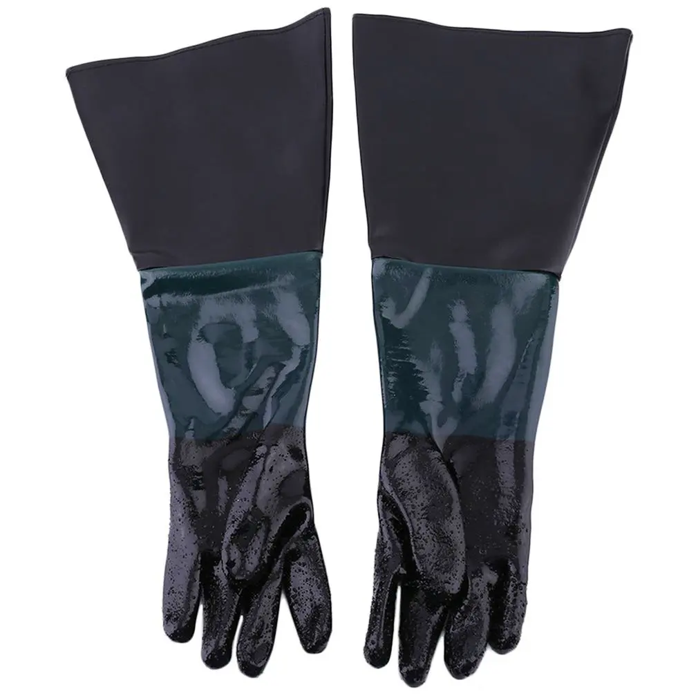 

ПВХ перчатки 60 см, мягкие удобные пескоструйные перчатки для пескоструйной обработки, противоскользящие защитные рабочие перчатки для шка...