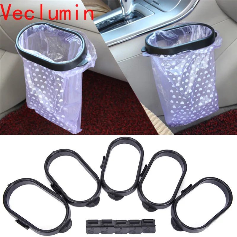 

Car Trash Car Rubbish Bag Plastic Clip Vehicle Garbage Bags Frame Pasted Trash Holder Black