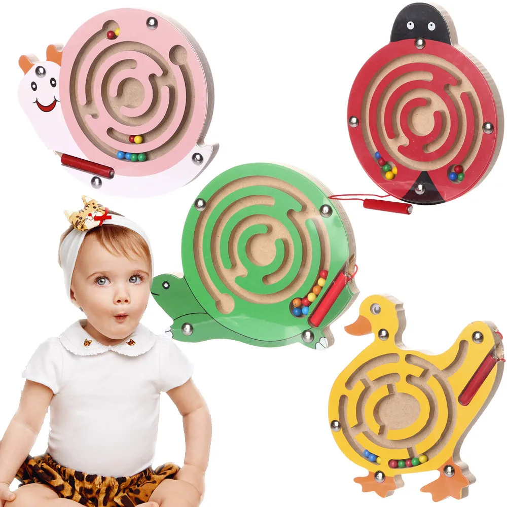 Деревянный магнитный лабиринт игрушки детская игра деревянные интеллектуальные