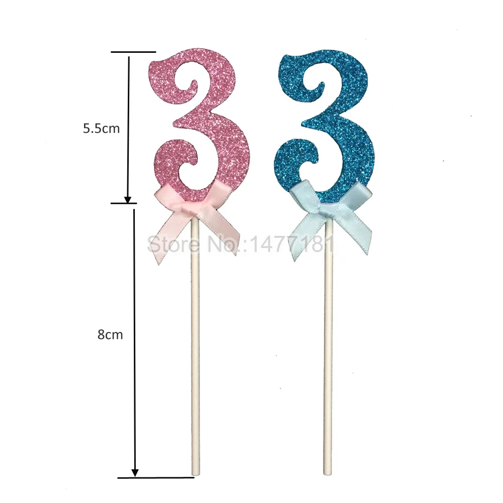 Набор из 24 штук с блестками и цифрами 3 для детей в возрасте лет | Дом сад