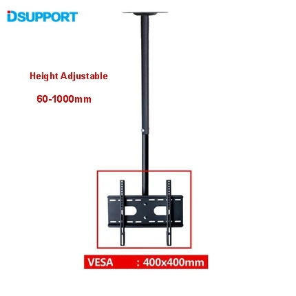 Height 1000mm Лидер продаж 360 градусов 60-2000 мм высота регулируемая 3"-50" потолочное крепление для телевизора светодиодный держатель ЖК-монитора загрузка 25 кг - Цвет: Height 1000mm