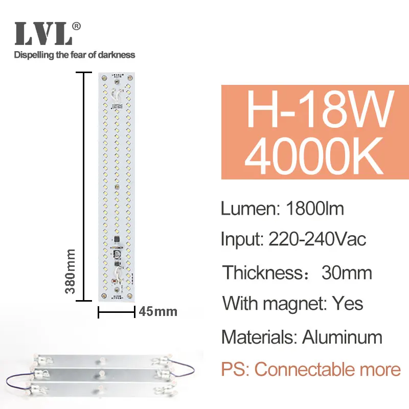 H-18W-4000K Светодиодный модуль светильник 220V 230V 240V 6W 10W 18W 25W 40W магнитное заменить лампы для проектора светильник ing источник для модернизации потолочный светильник - Цвет: H-18W-4000K