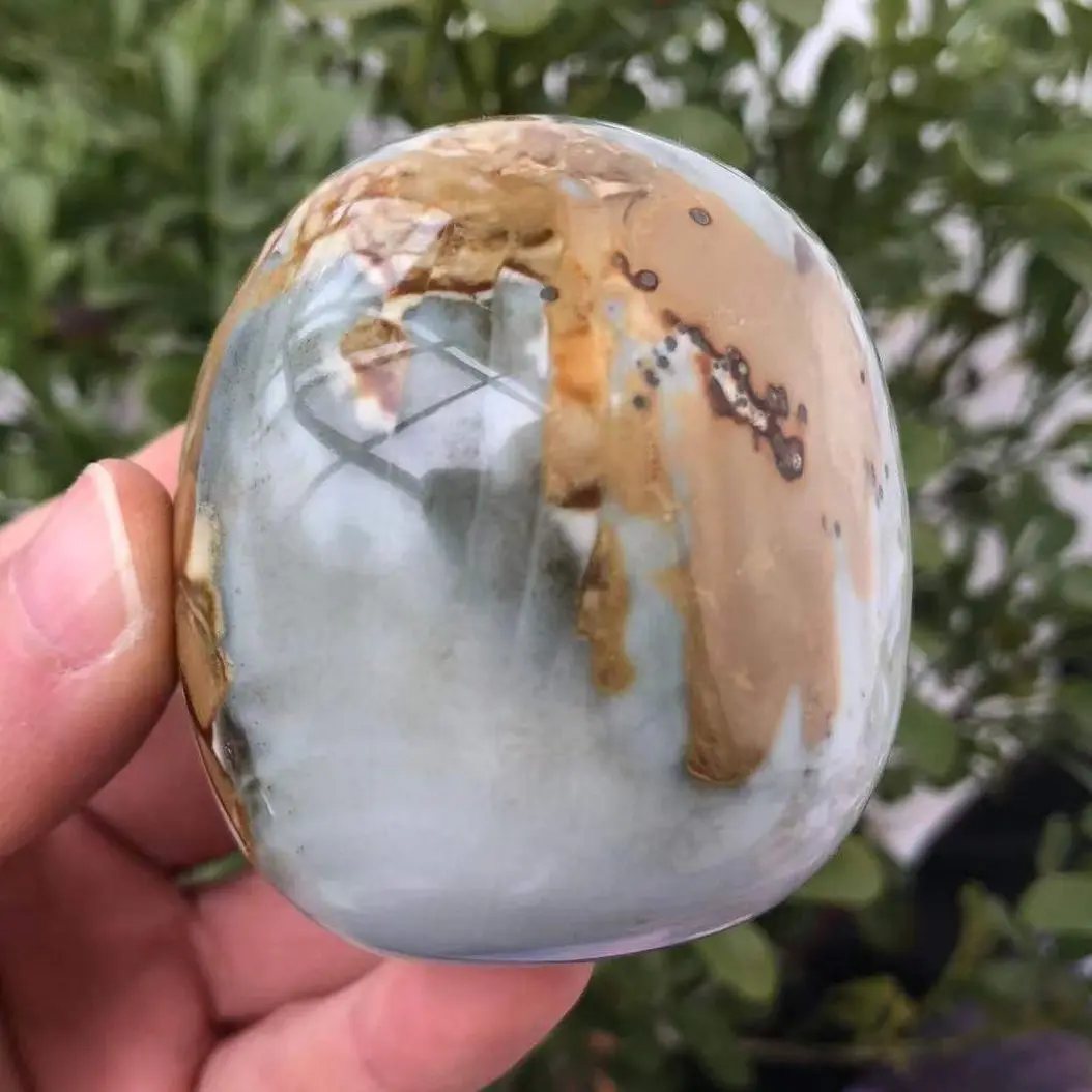 Натуральная Океаническая яшма украшение для дома светло-голубой лечебный