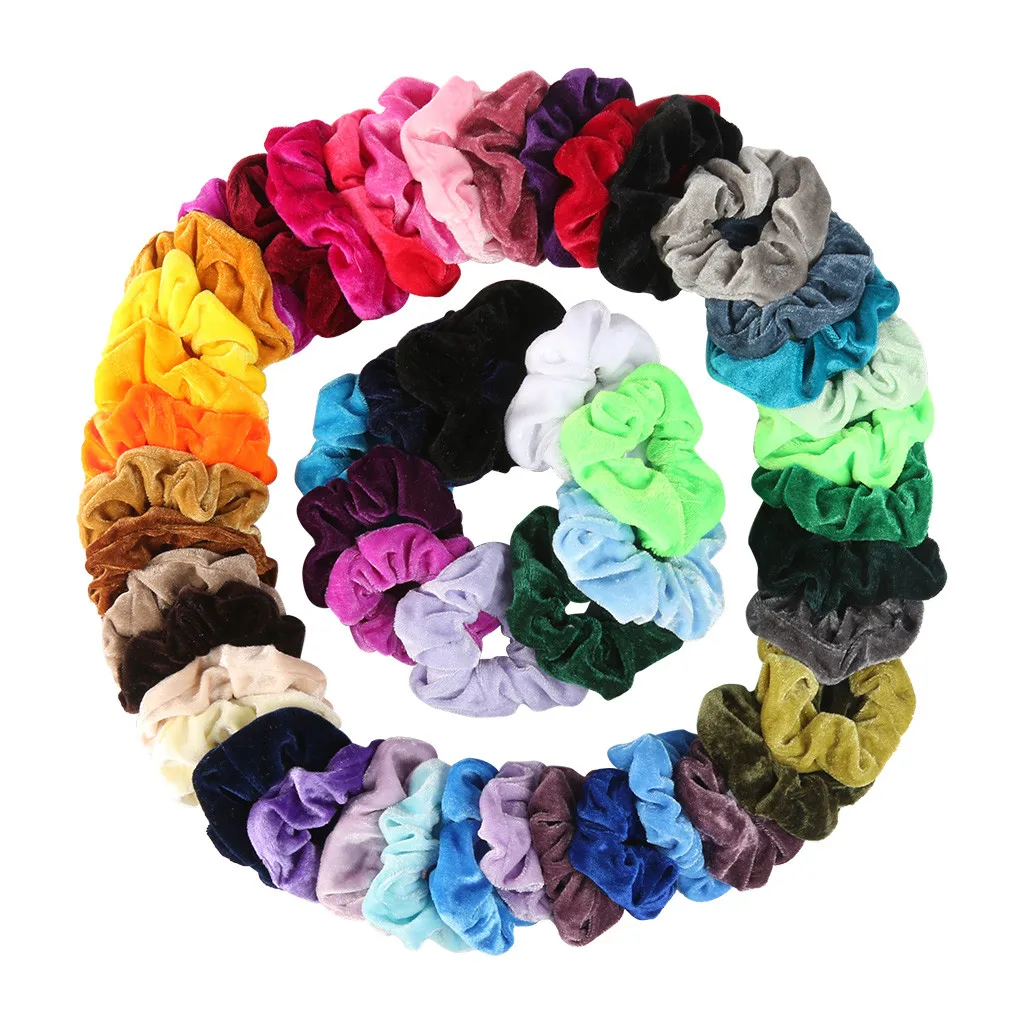 

30/40/50 Pcs scrunchie velvet crunchy hair tie Elastic Hair Bands for Women or Girls hair scrunchies Hot Hair Accessories 30#