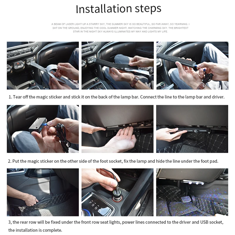 RGB Color Car Atmosphere Light LED Strips Styling Ambient Lights Kit Auto Interior Decorative Lamp Lamps | Автомобили и мотоциклы