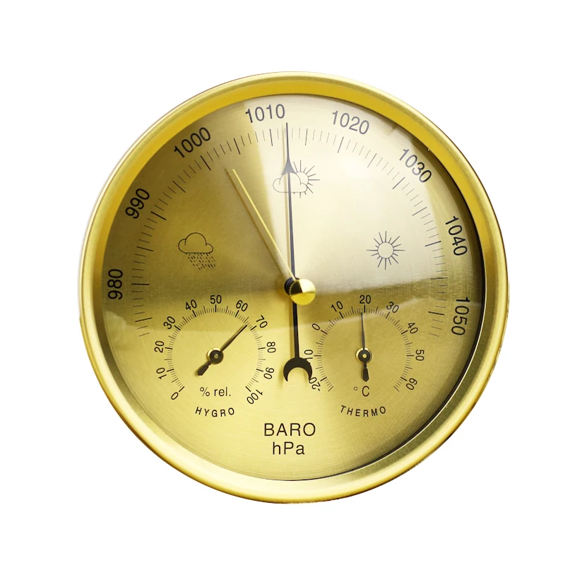 Настенный термометр 132 ММ золотого цвета барометр гигрометр измеритель