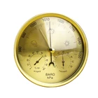 Настенный термометр 132 ММ золотого цвета, барометр, гигрометр, измеритель температуры и влажности