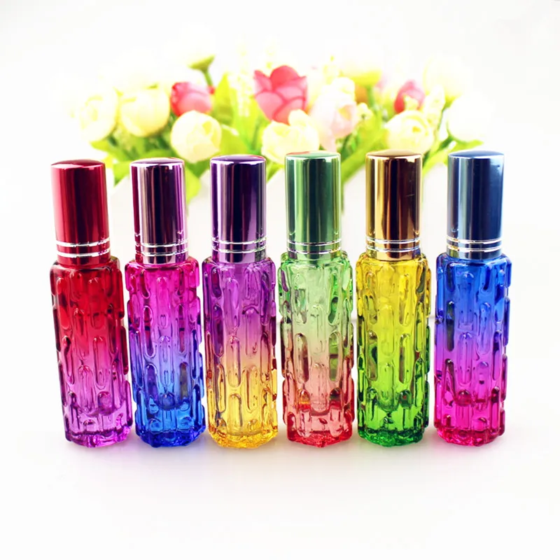 

Парфюмерная стеклянная бутылка, пустая бутылка с распылителем, 20 шт./лот, 12 мл, красочная многоразовая косметическая стеклянная бутылка с ар...
